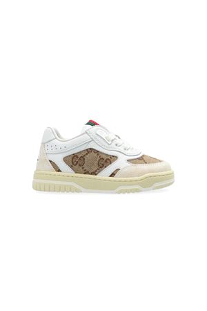 sneakers in pelle bianco GUCCI KIDS | 795814AADOW9555